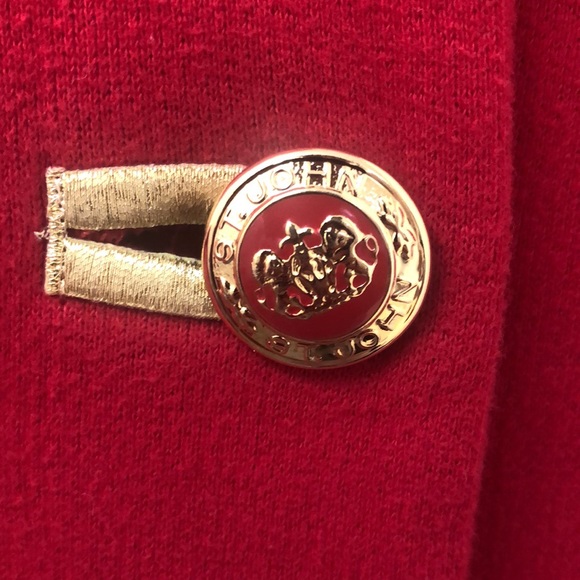 St. John Sport by Marie Gray Red and Gold Coat - Picture 4 of 5